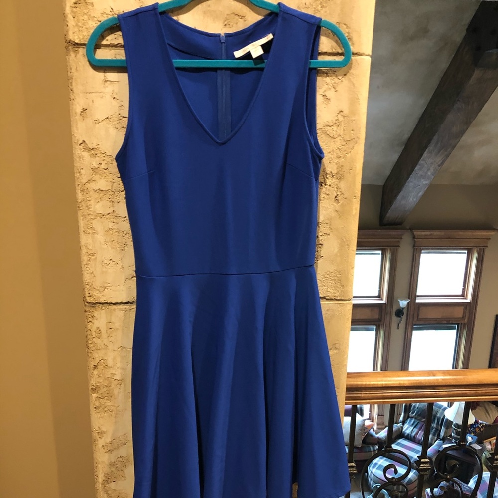 Boston Proper Blue Dress v neck